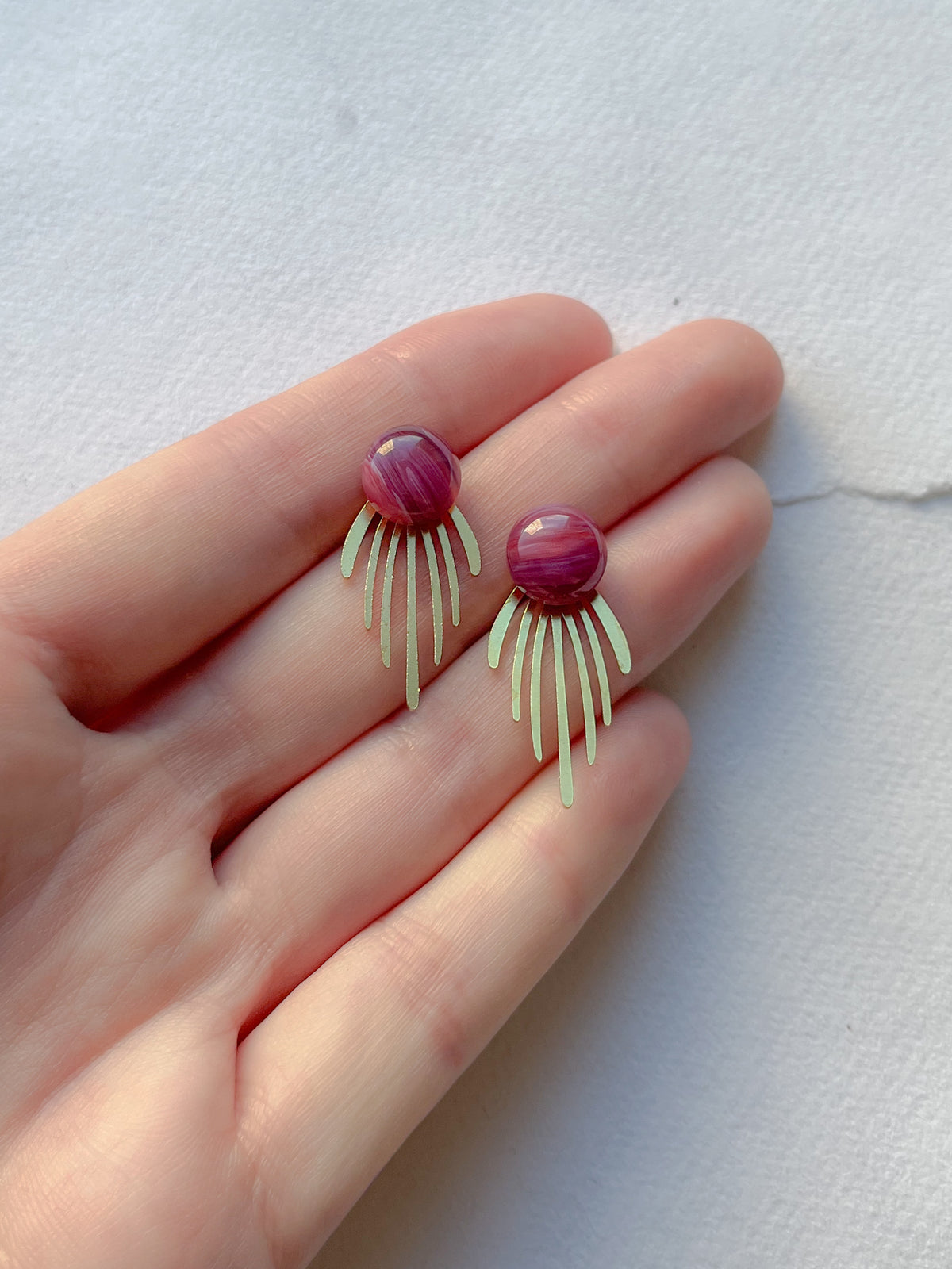 Unika dot med bagstykke i messing, rosa farvekombi, fra Winther Design